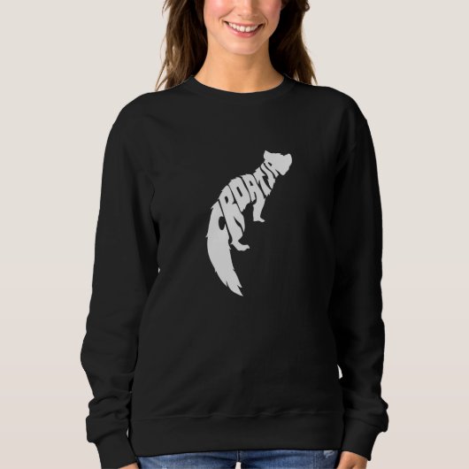 Croatia Pine Marten Word Animal Sweatshirt (Vorderseite)