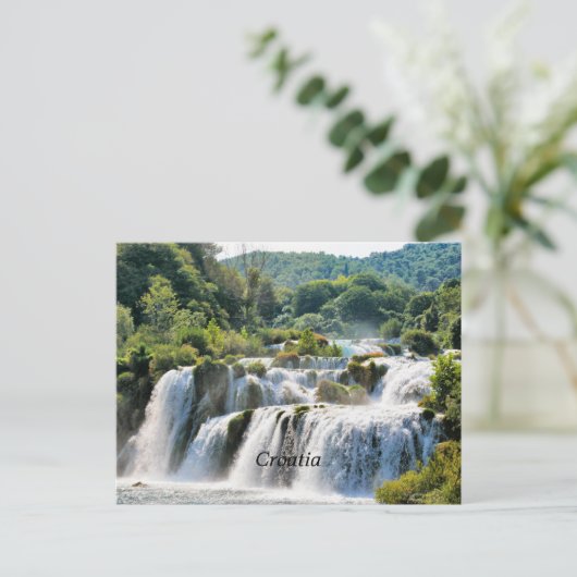 Croatia, scenic waterfall postkarte (Stehend Vorderseite)