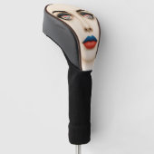 Croatian Flag Face – Eyes & Lips Pop Art Portrait Golf Headcover (angewinkelt)
