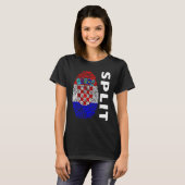 Croatian flag fingerprint motif split T-Shirt (Vorne ganz)
