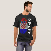 Croatian flag fingerprint motif split T-Shirt (Vorne ganz)