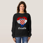 Croatian Flag Heart Croatian Roots Croatian Pride Sweatshirt (Vorne ganz)