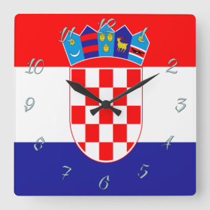 Croatian flag quadratische wanduhr