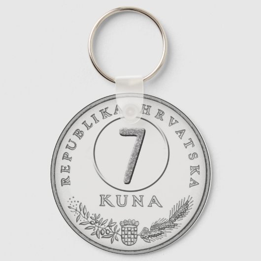 Croatian Kuna Coin Keychain–Customizable Backside Schlüsselanhänger (Vorderseite)