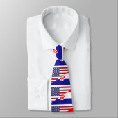 Croation American Pride US Croation Flag Neck Tie Krawatte (Gebunden)