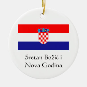 Croation Frohe Weihnachten und glückliche Neujahr Keramik Ornament