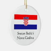 Croation Frohe Weihnachten und glückliche Neujahrs Keramik Ornament (Rechts)