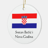 Croation Frohe Weihnachten und glückliche Neujahrs Keramik Ornament (Links)