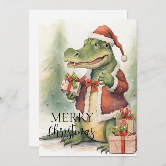 Croc A Claus Feiertagskarte (Vorne/Hinten)