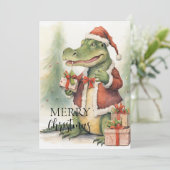 Croc A Claus Feiertagskarte (Stehend Vorderseite)