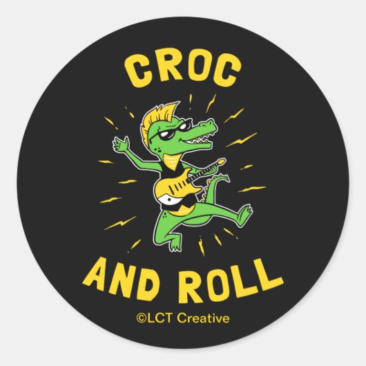 Croc and Roll Runder Aufkleber (Vorderseite)