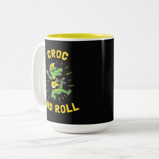 Croc and Roll Zweifarbige Tasse (Vorderseite Links)