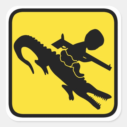Croc Baby Hazard Quadratischer Aufkleber (Vorderseite)