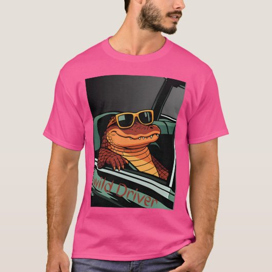 Croc in Car Wild Driver girl T-Shirt (Vorderseite)