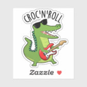 Croc N Roll Funny Crocodile Pub Aufkleber (Blatt)