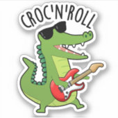 Croc N Roll Funny Crocodile Pub Aufkleber (Vorderseite)