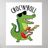 Croc N Roll Funny Crocodile Pub Poster (Vorne)