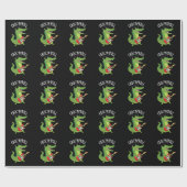 Croc N Roll Funny Crocodile Pun Dark BG Geschenkpapier (Flach)
