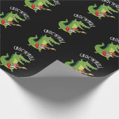 Croc N Roll Funny Crocodile Pun Dark BG Geschenkpapier (Ecke)