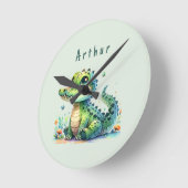 Croc O'Clock: Personalized Jungle Time Runde Wanduhr (Winkel)