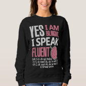 Croche Bilingual Crocheting Needlecraft  Sewing Sweatshirt (Vorderseite)