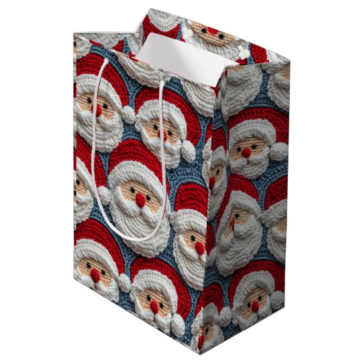 Crocher-Muster des Weihnachtsmanns Mittlere Geschenktüte (Rückseite Schrägansicht)