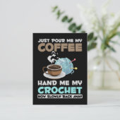 Crochet and Coffee Hobby Crafting Yarn Lover Postkarte (Stehend Vorderseite)
