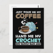 Crochet and Coffee Hobby Crafting Yarn Lover Postkarte (Vorne/Hinten)
