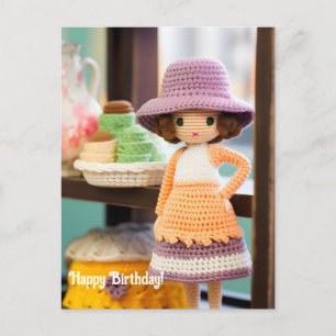 Crochet and cupcakes postkarte