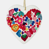 Crochet Appliques Herzdekoration Keramik Ornament (Rechts)