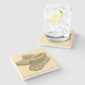 Crochet Baby Shoes Design Steinuntersetzer (Seitenansicht)