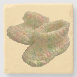 Crochet Baby Shoes Design Steinuntersetzer