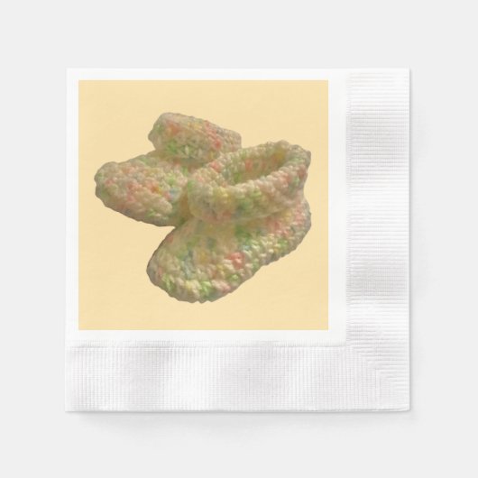 Crochet Baby Shoes Party Napkins Serviette (Vorderseite)