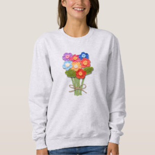 Crochet Blume Bouquet, Crochet Lover Sweatshirt