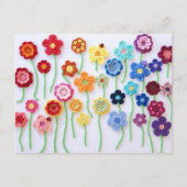 Crochet Blume Field Postcard Postkarte (Vorderseite)