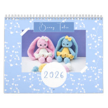 Crochet Bunny Calendar 2026 - Handmade Family Art