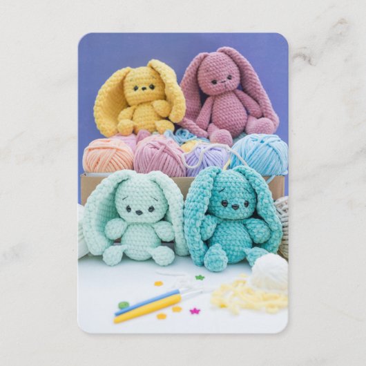 Crochet Bunny Friends – Cozy Yarn Community Begleitkarte (Vorderseite)
