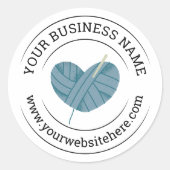 Crochet Business Blue Packaging Sticker (Vorderseite)
