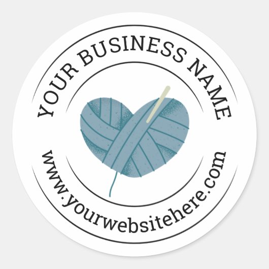 Crochet Business Blue Packaging Sticker (Vorderseite)