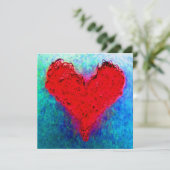 Crochet-Card für Red Wool Liebe Herzklopfen (Stehend Vorderseite)