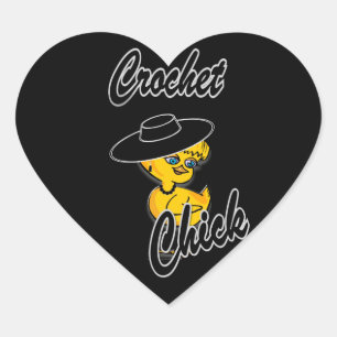 Crochet Chick #4 Herz-Aufkleber