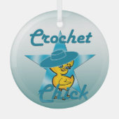Crochet Chick #7 Ornament Aus Glas (Vorderseite)