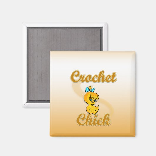Crochet Chick Magnet (Vorderseite/Rückseite)