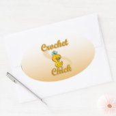 Crochet Chick Ovaler Aufkleber (Umschlag)