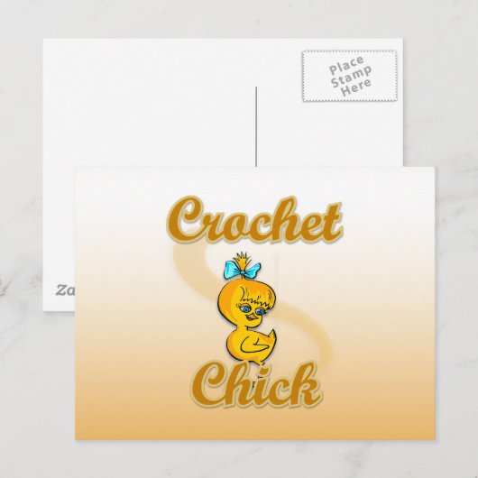 Crochet Chick Postkarte (Vorne/Hinten)