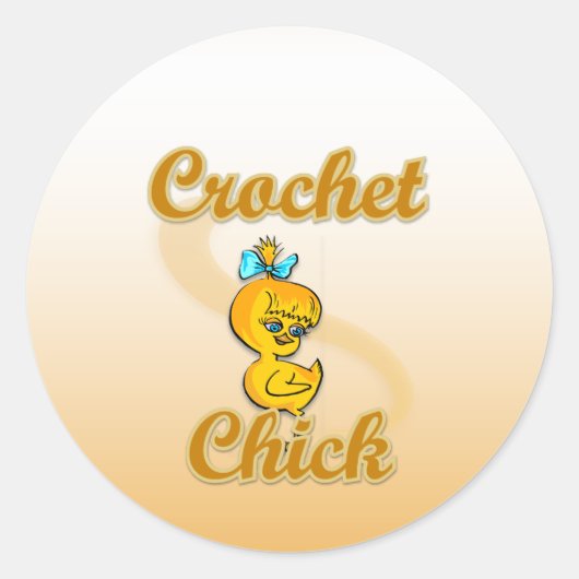 Crochet Chick Runder Aufkleber (Vorderseite)