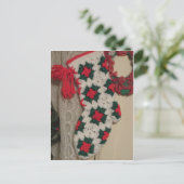 Crochet Christmas Strumpf Feiertagspostkarte (Stehend Vorderseite)