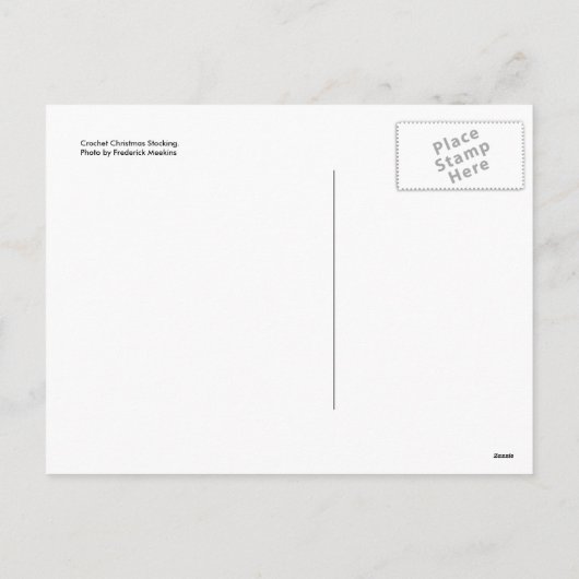 Crochet Christmas Strumpf Feiertagspostkarte (Rückseite)