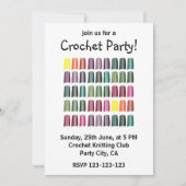 Crochet Colorful Strickgarn Crochet Party Einladung (Vorderseite)