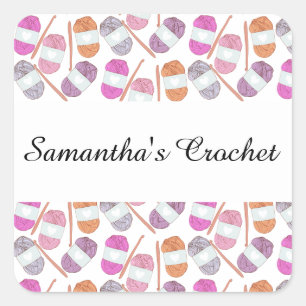 Crochet Craft Yarn Quadratischer Aufkleber